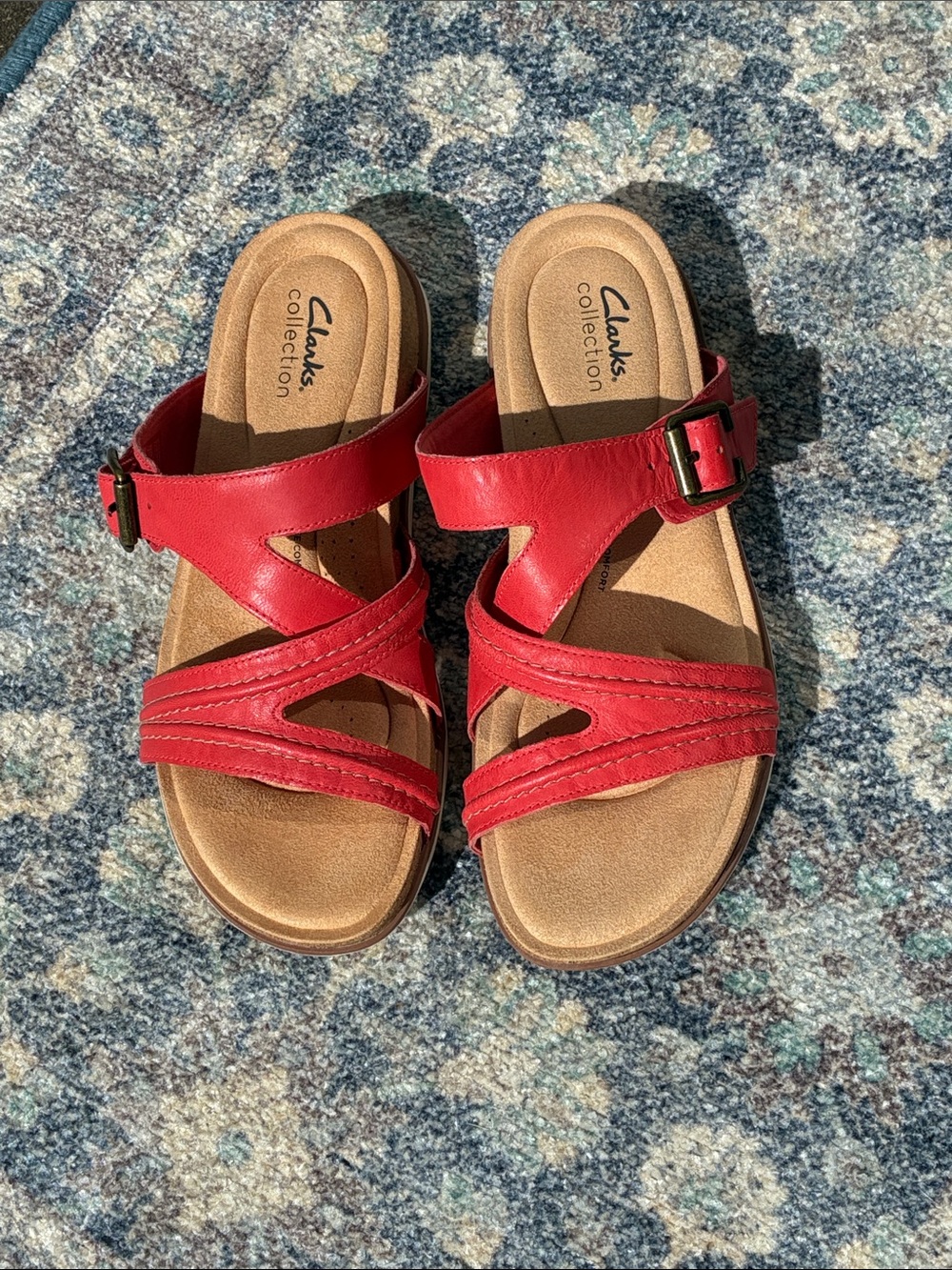 Clarks Collection Brynn Hope Coral Leather Sandals
